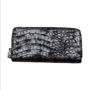 Raviani Grey Faux Leather Embossed Wallet